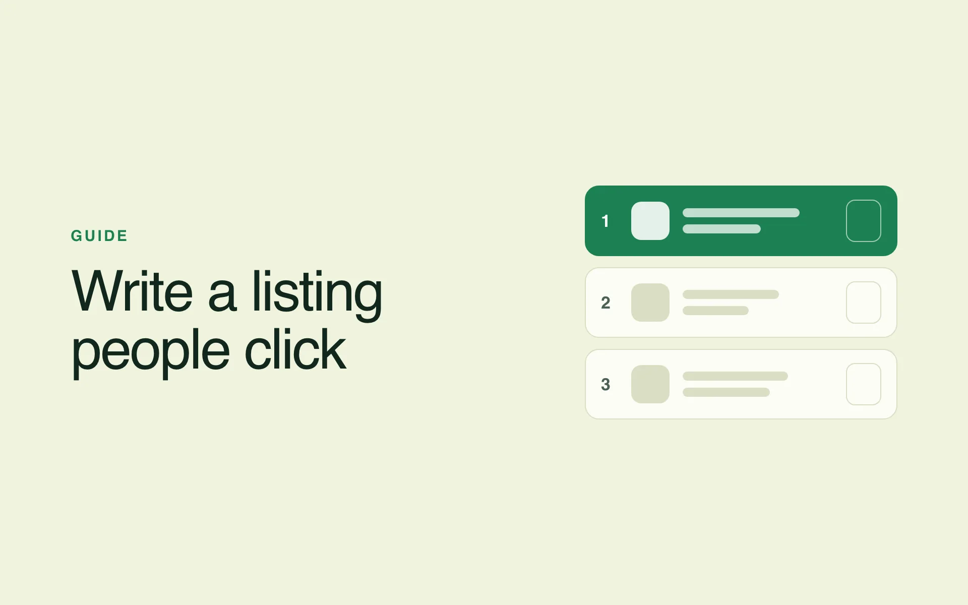 Write a listing people click